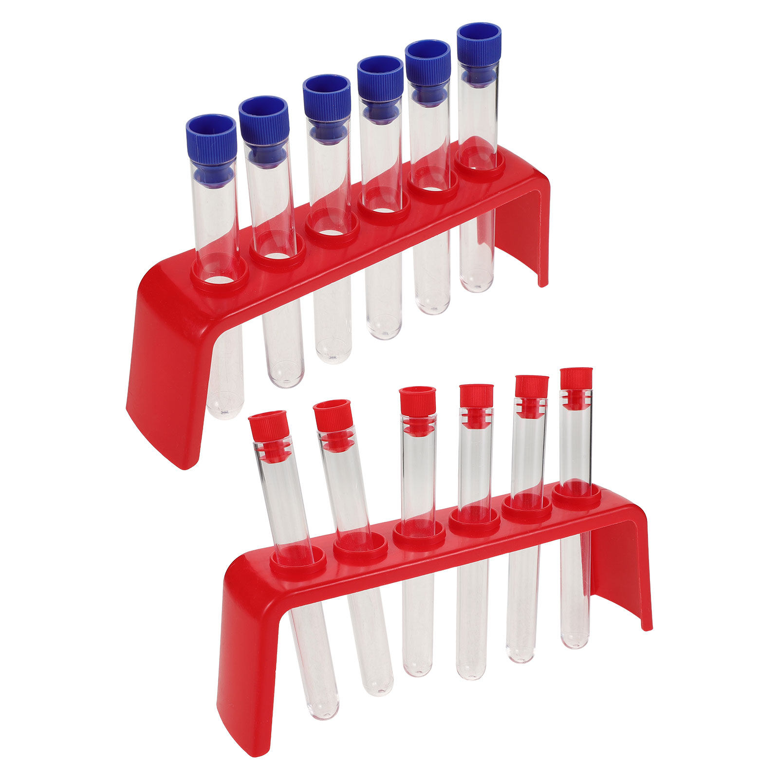 Science Kit - 子供向け科学実験用試験管2個セット。プラスチック製の試験管立て。教育用科学実験、化学実験キット、家庭用。