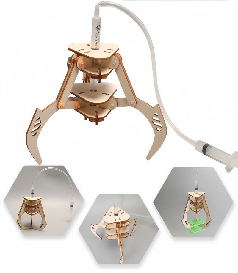 Science Project Kit - DIY式ステムピストン油圧式メカニカルグリッパーモデルおもちゃ、子供向け科学実験おもちゃセット、子供向け物理教育パズル、ギフト。